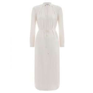 Zimmermann Ivory Gold Hardware Belted Midi Dress